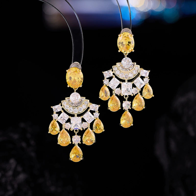 Halo Fan Drop Earrings