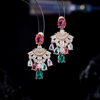 Halo Fan Drop Earrings