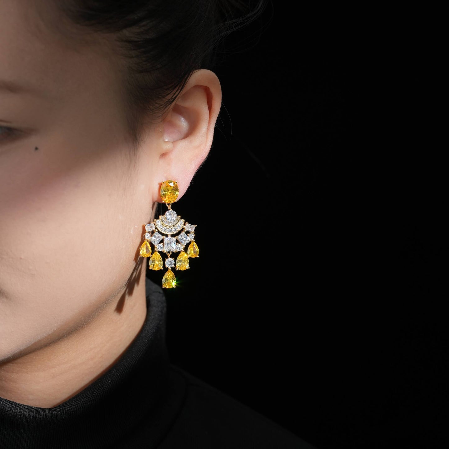 Halo Fan Drop Earrings