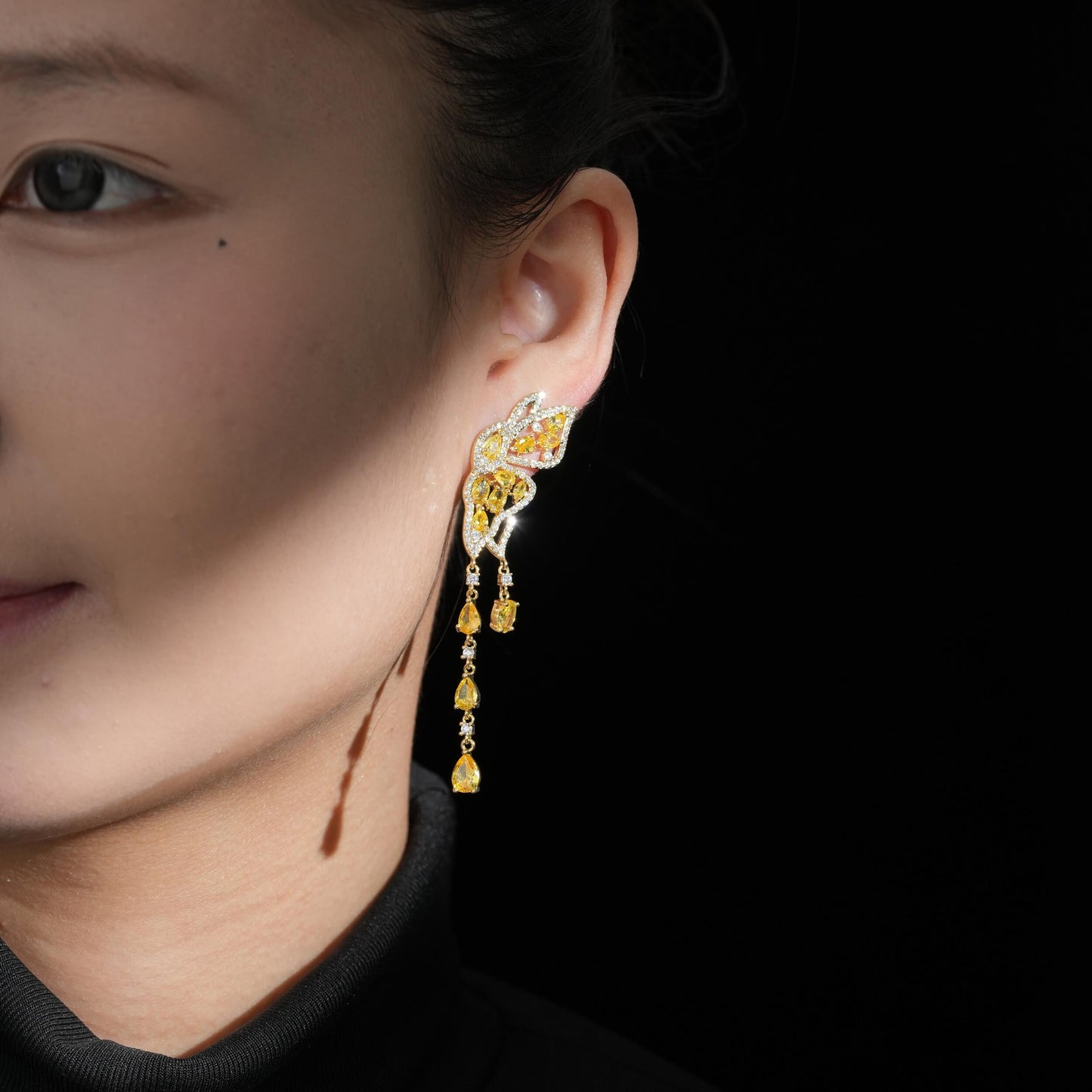 Luminous Leaf Drip Earrings