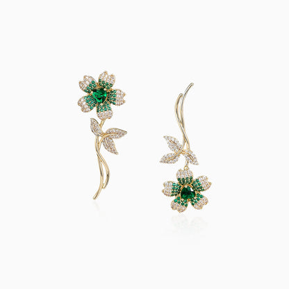 Emerald Petal Spark Earrings