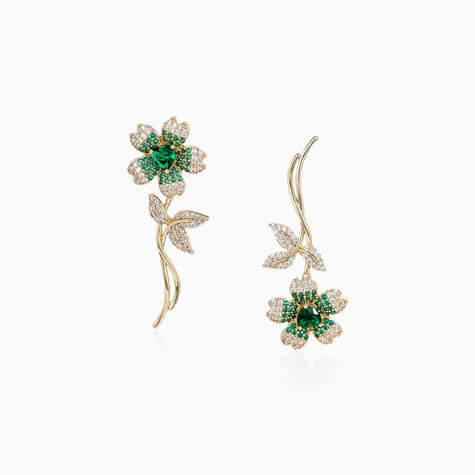 Emerald Petal Spark Earrings