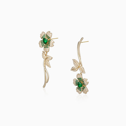 Emerald Petal Spark Earrings