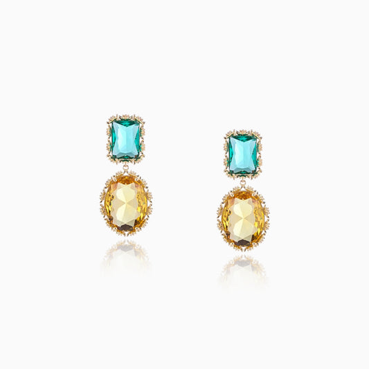 Dual-Gem Vintage Drop Earrings