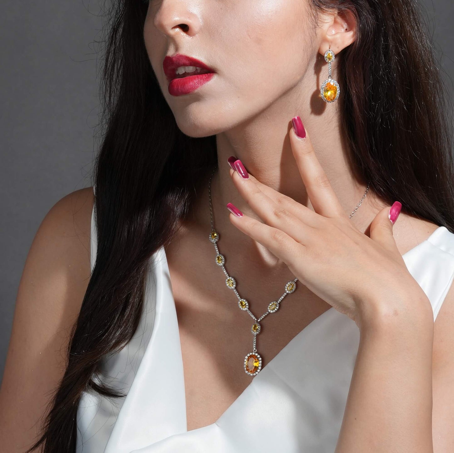 Luxe Amber Halo Earrings