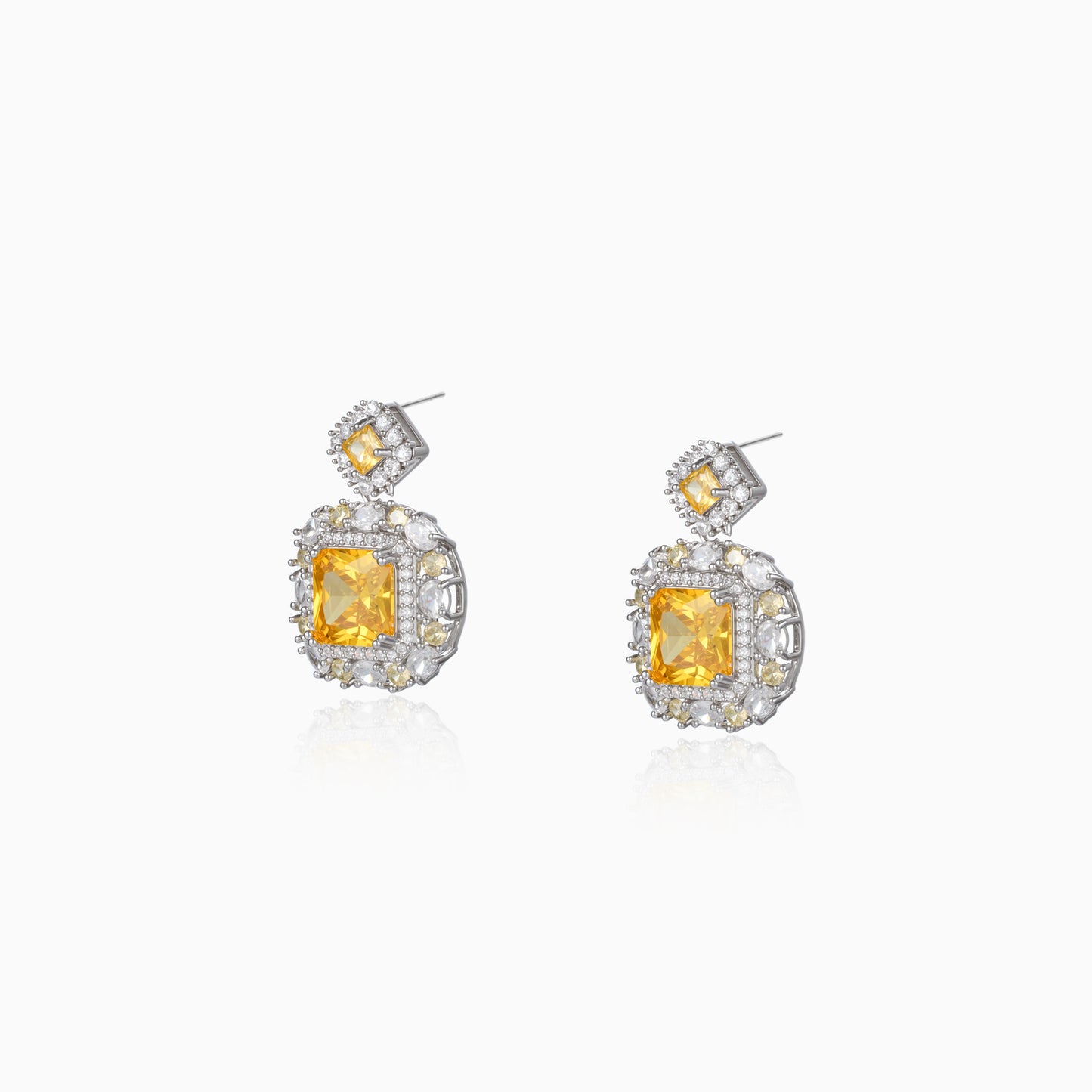 Luxe Sunburst Square Earrings