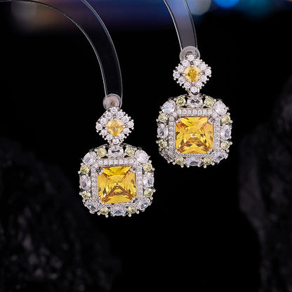 Luxe Sunburst Square Earrings