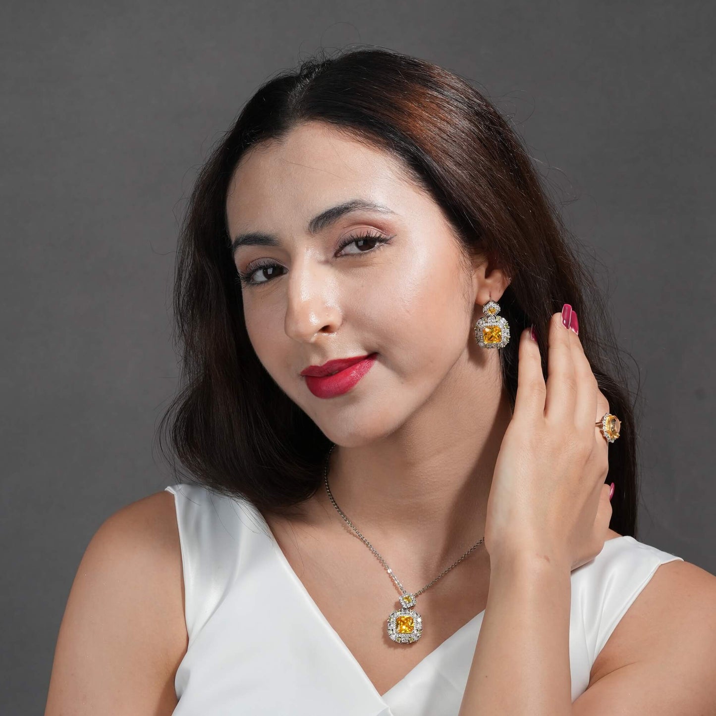 Luxe Sunburst Square Earrings