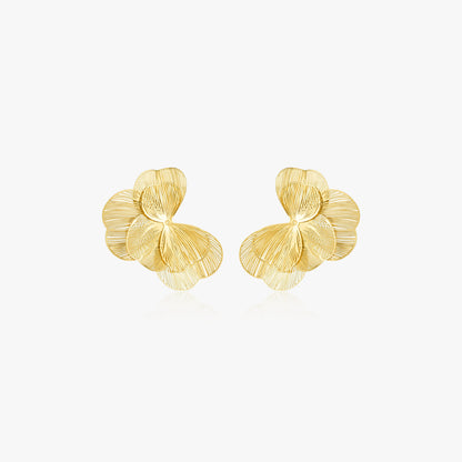 Layered Flower Statement Earrings