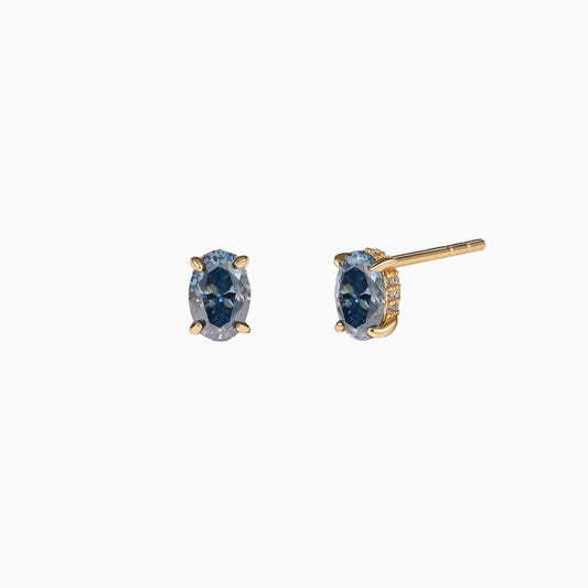 Ocean Blue Moissanite Earrings