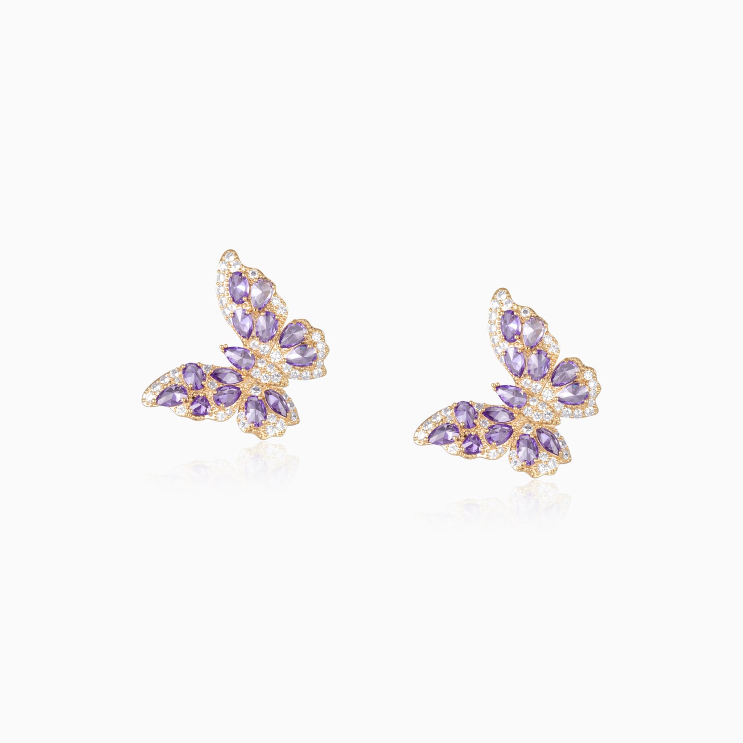 Petal-Wing Butterfly Stud Earrings