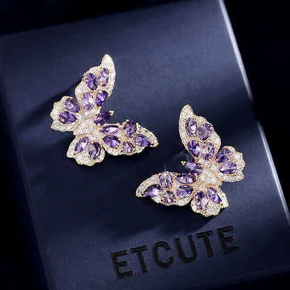 Petal-Wing Butterfly Stud Earrings