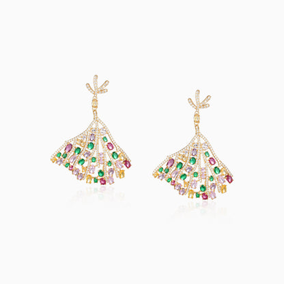 Multicolor Fan Drop Earrings