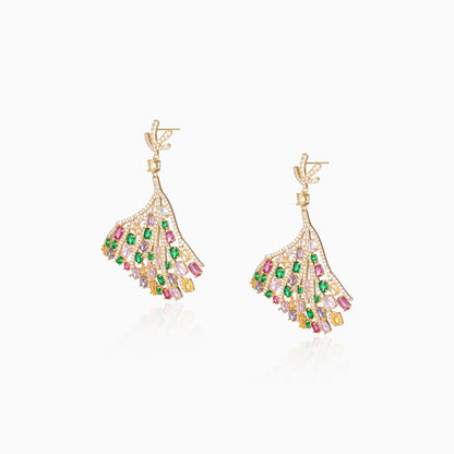 Multicolor Fan Drop Earrings