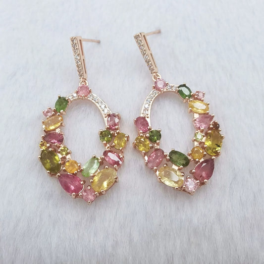 Ethereal Loop Tourmaline Earrings