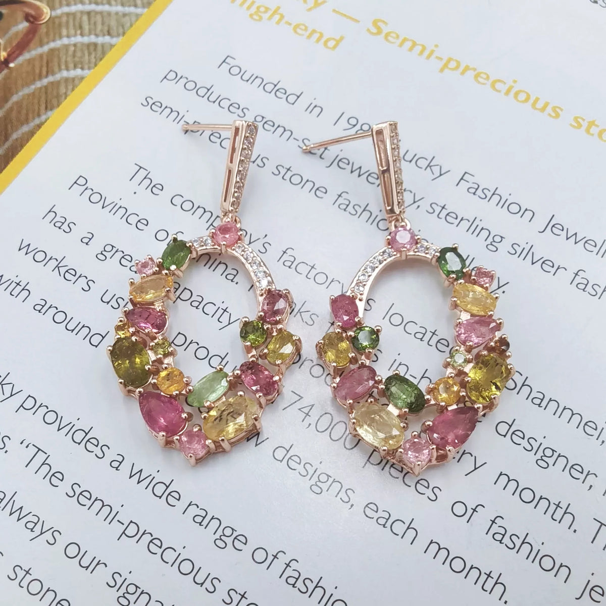 Ethereal Loop Tourmaline Earrings