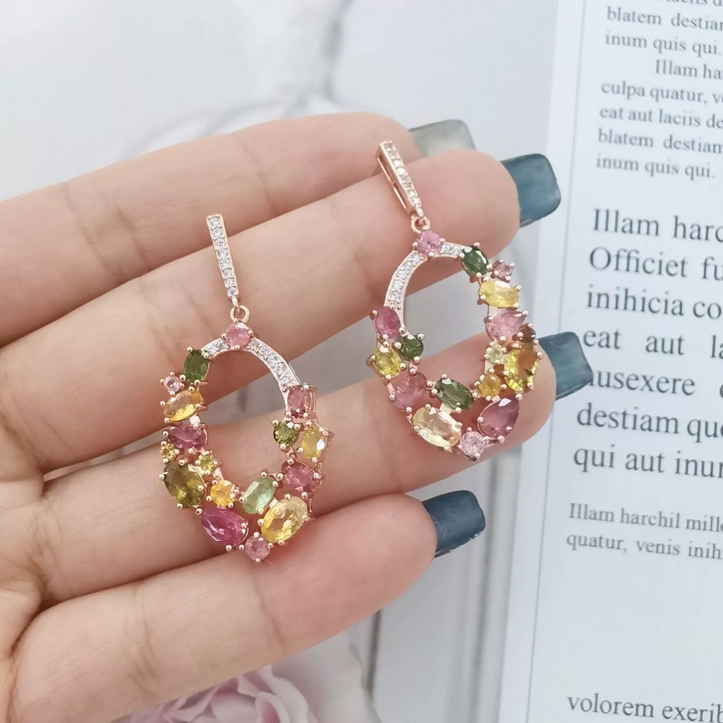 Ethereal Loop Tourmaline Earrings