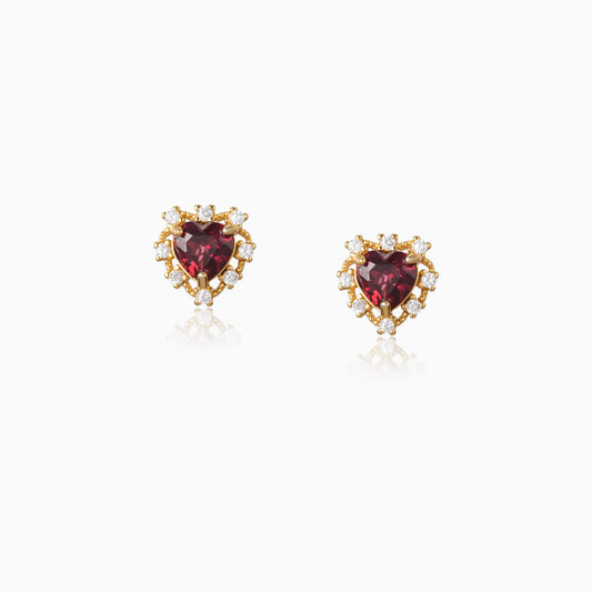 Romance Halo Garnet Earrings