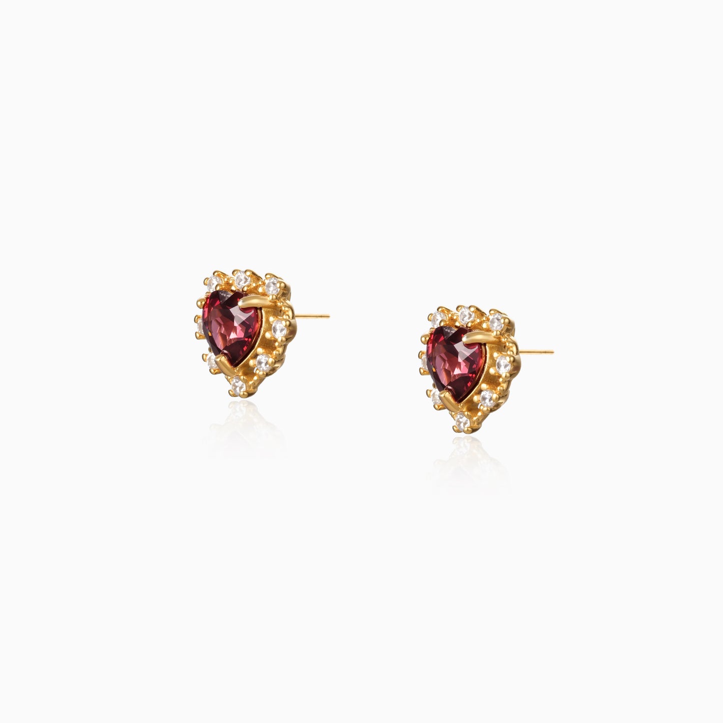Romance Halo Garnet Earrings