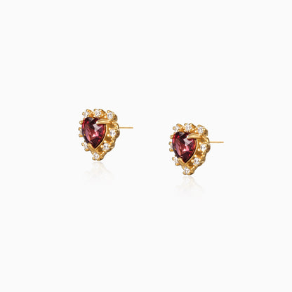 Romance Halo Garnet Earrings