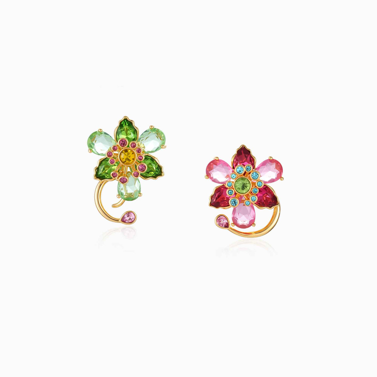 Petal Bloom Earrings With Ear Cuff