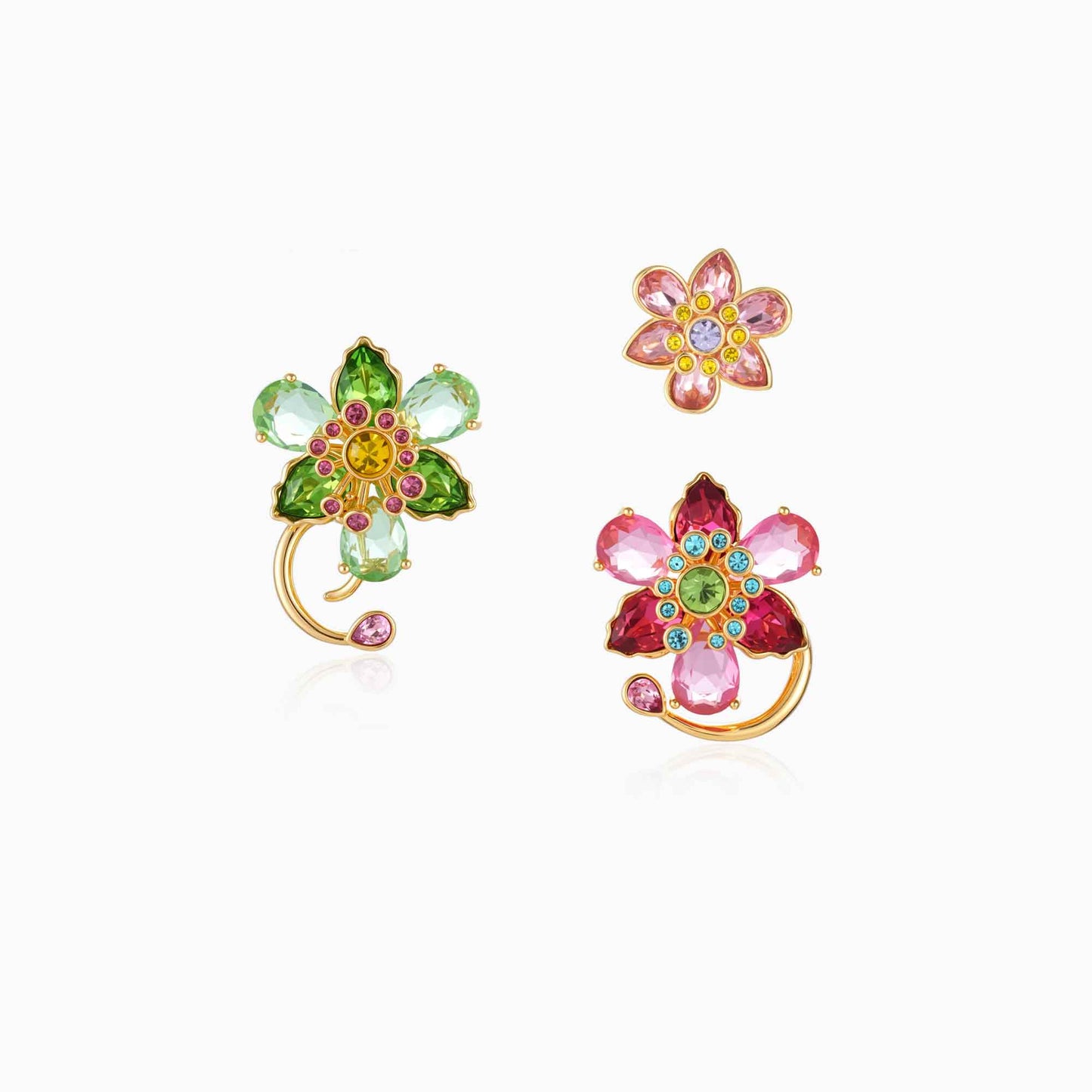 Petal Bloom Earrings With Ear Cuff