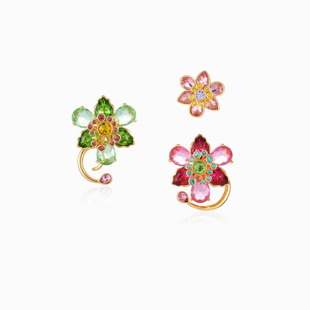 Petal Bloom Earrings With Ear Cuff