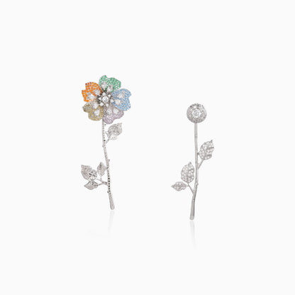Detachable Bloom Earrings with Curved Stem