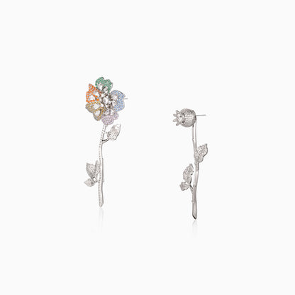 Detachable Bloom Earrings with Curved Stem