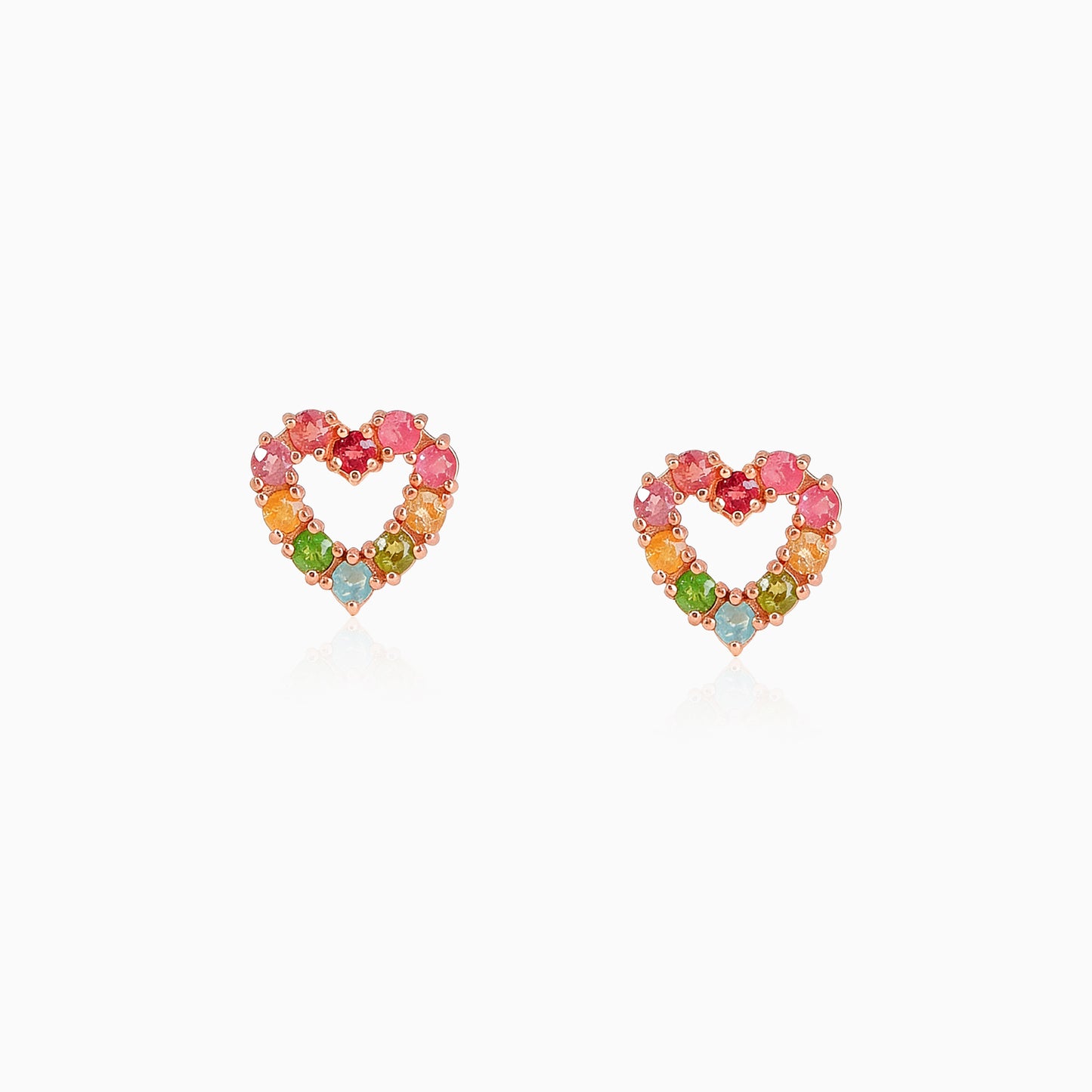 Petite Color Heart Tourmaline Earrings