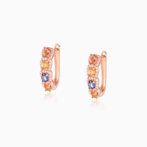 Multicolor Cluster Sapphire Earrings