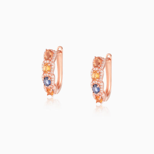 Multicolor Cluster Sapphire Earrings