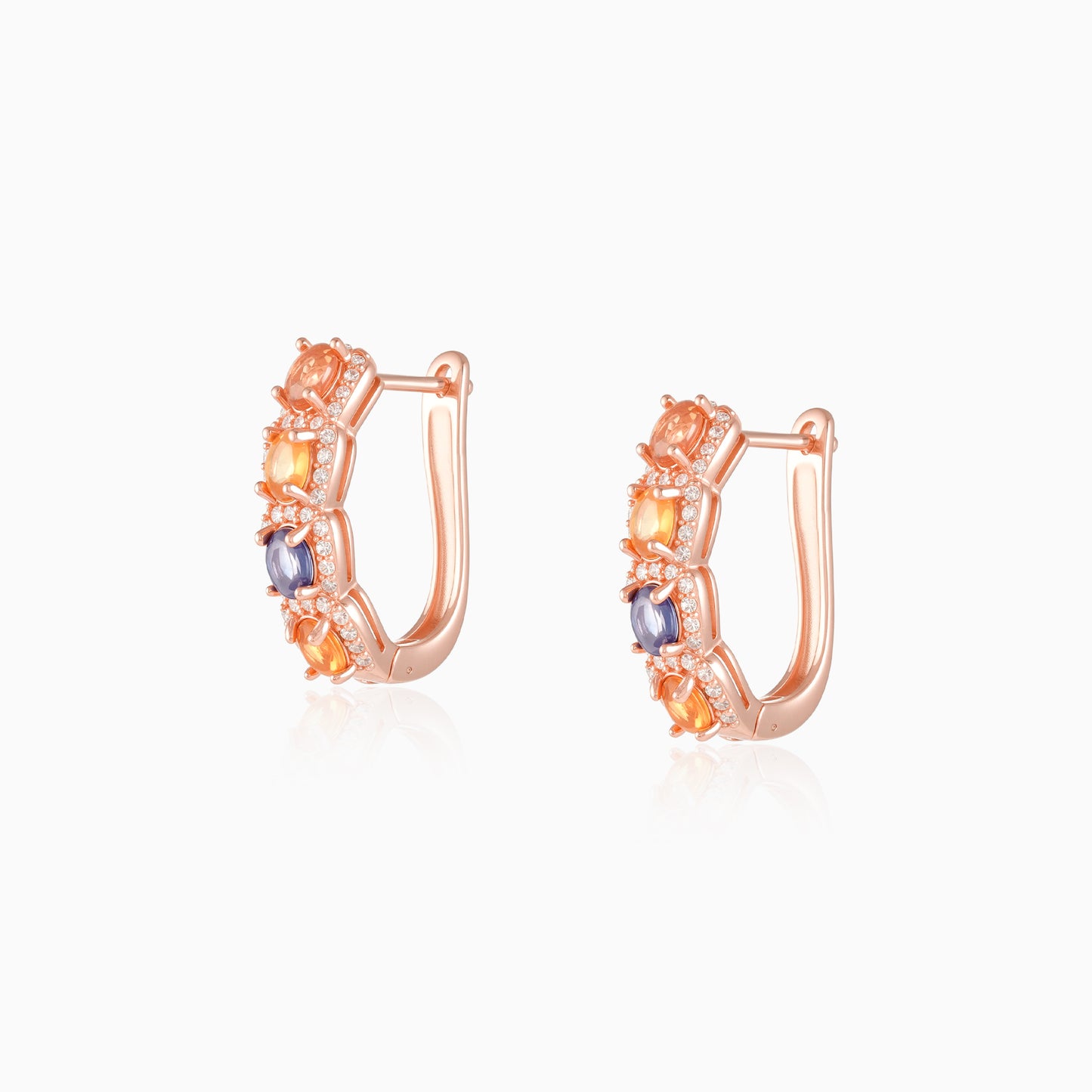 Multicolor Cluster Sapphire Earrings