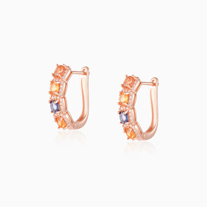 Multicolor Cluster Sapphire Earrings