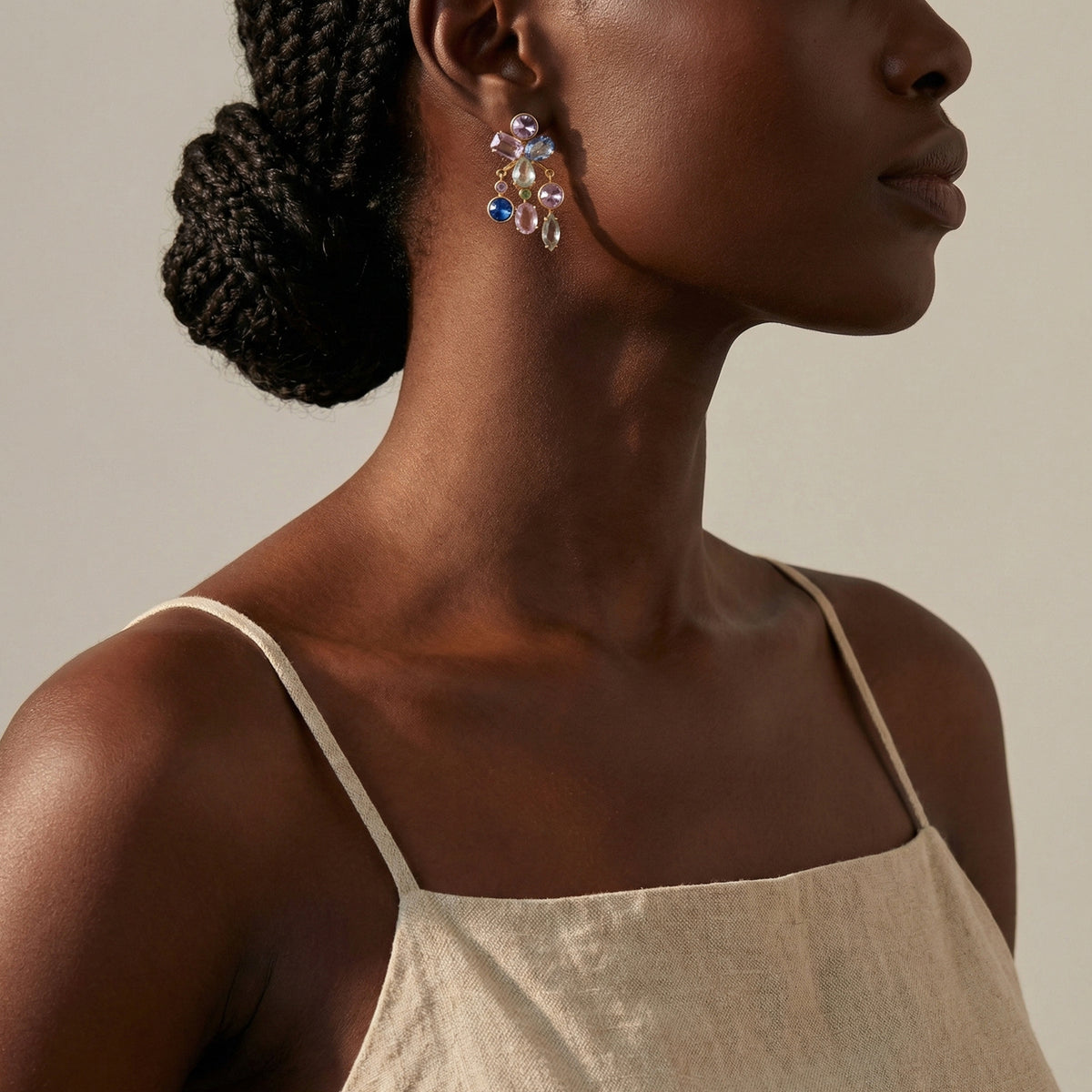 Aurora Cascade Cluster Detachable Earrings
