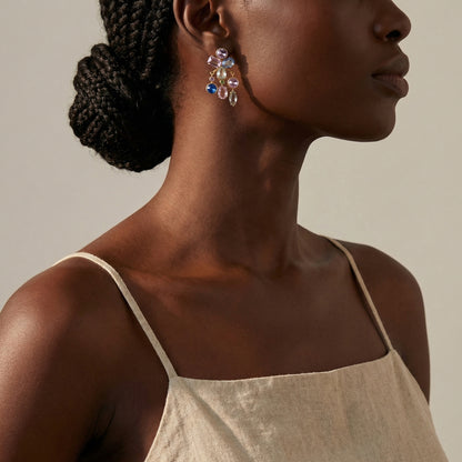 Aurora Cascade Cluster Detachable Earrings