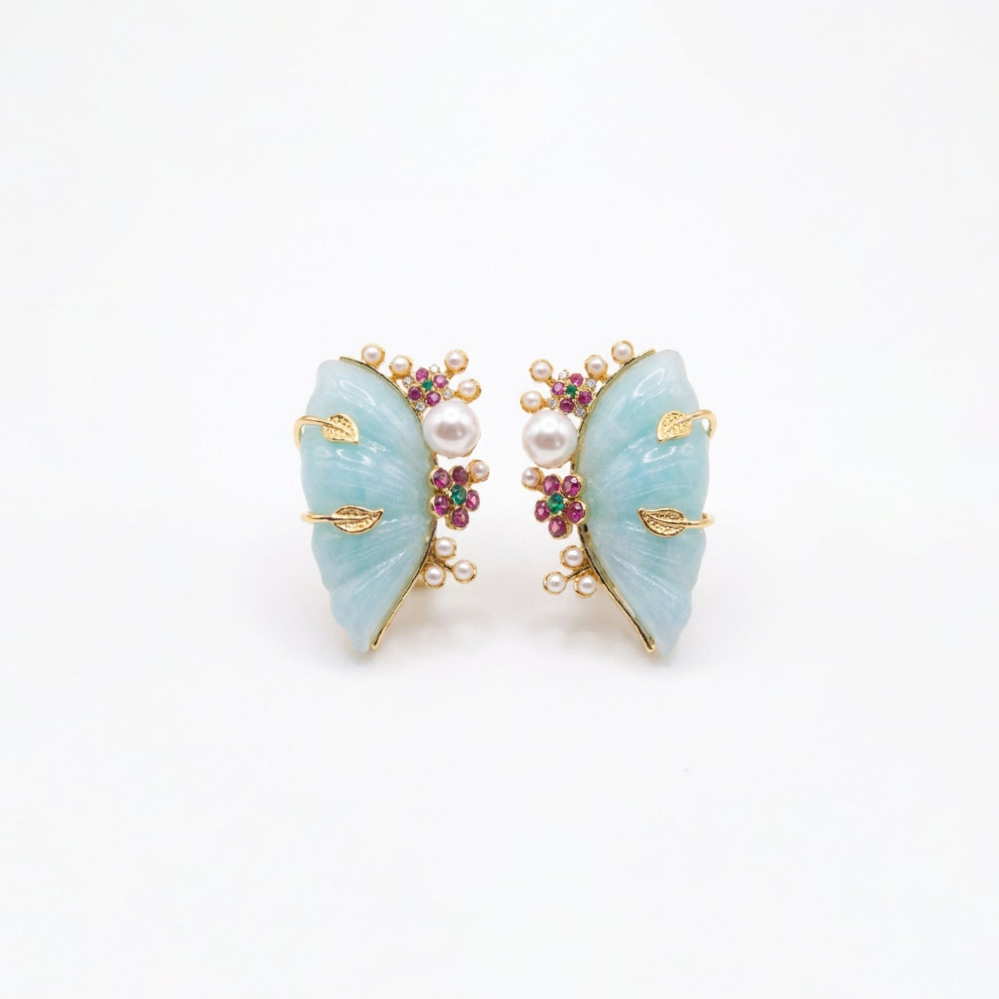 Aqua Whisper Butterfly Earrings