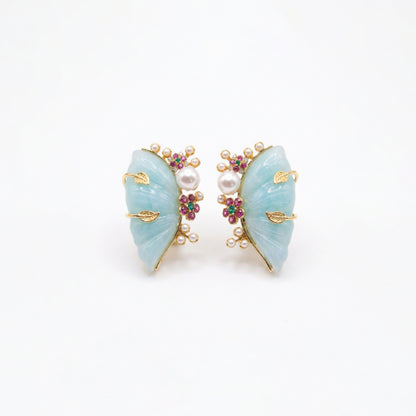 Aqua Whisper Butterfly Earrings