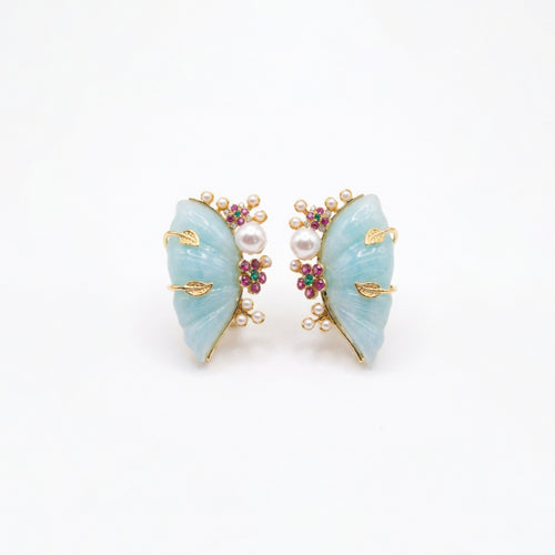 Aqua Whisper Butterfly Earrings