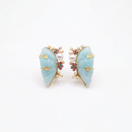Aqua Whisper Butterfly Earrings