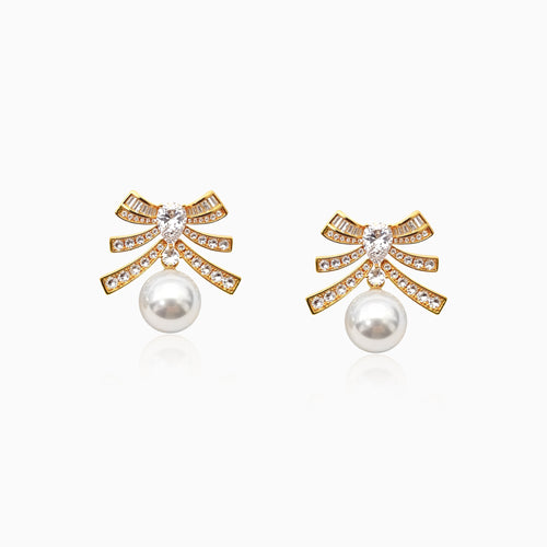 Grand Bow Pearl Earrings