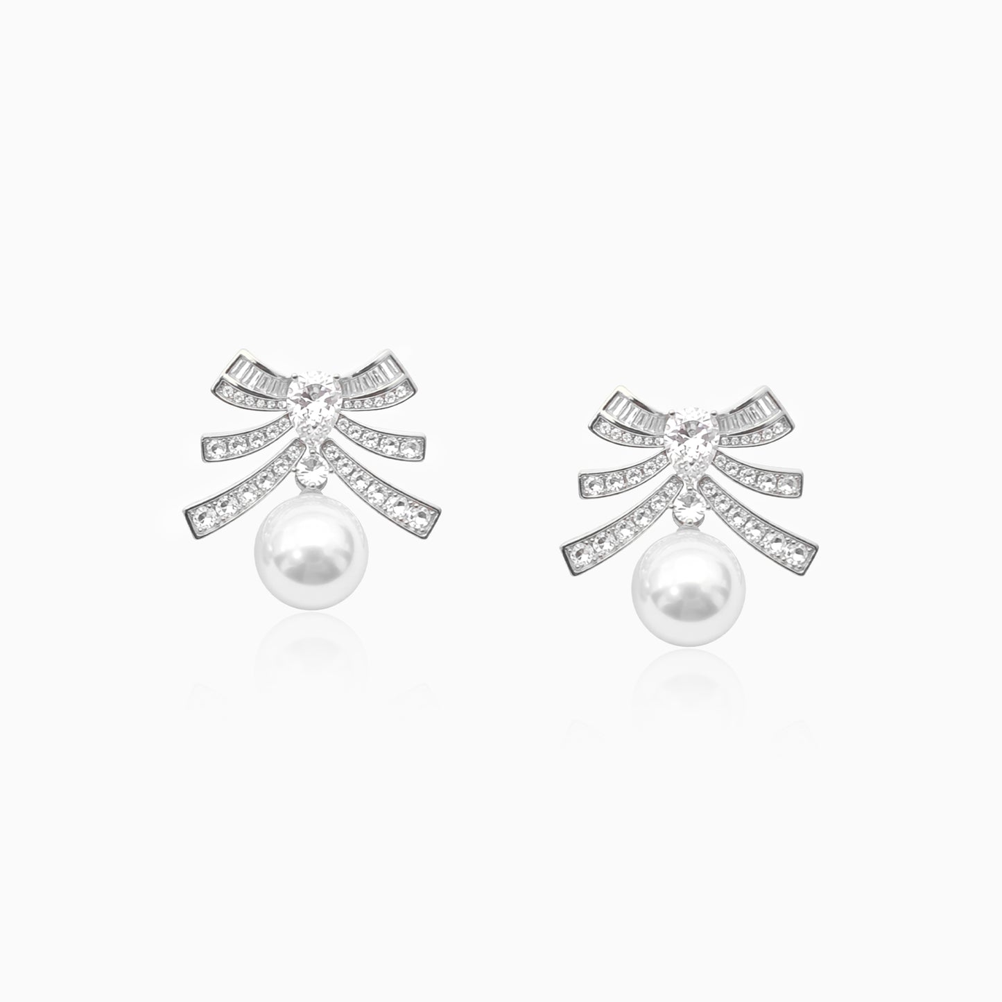 Grand Bow Pearl Earrings