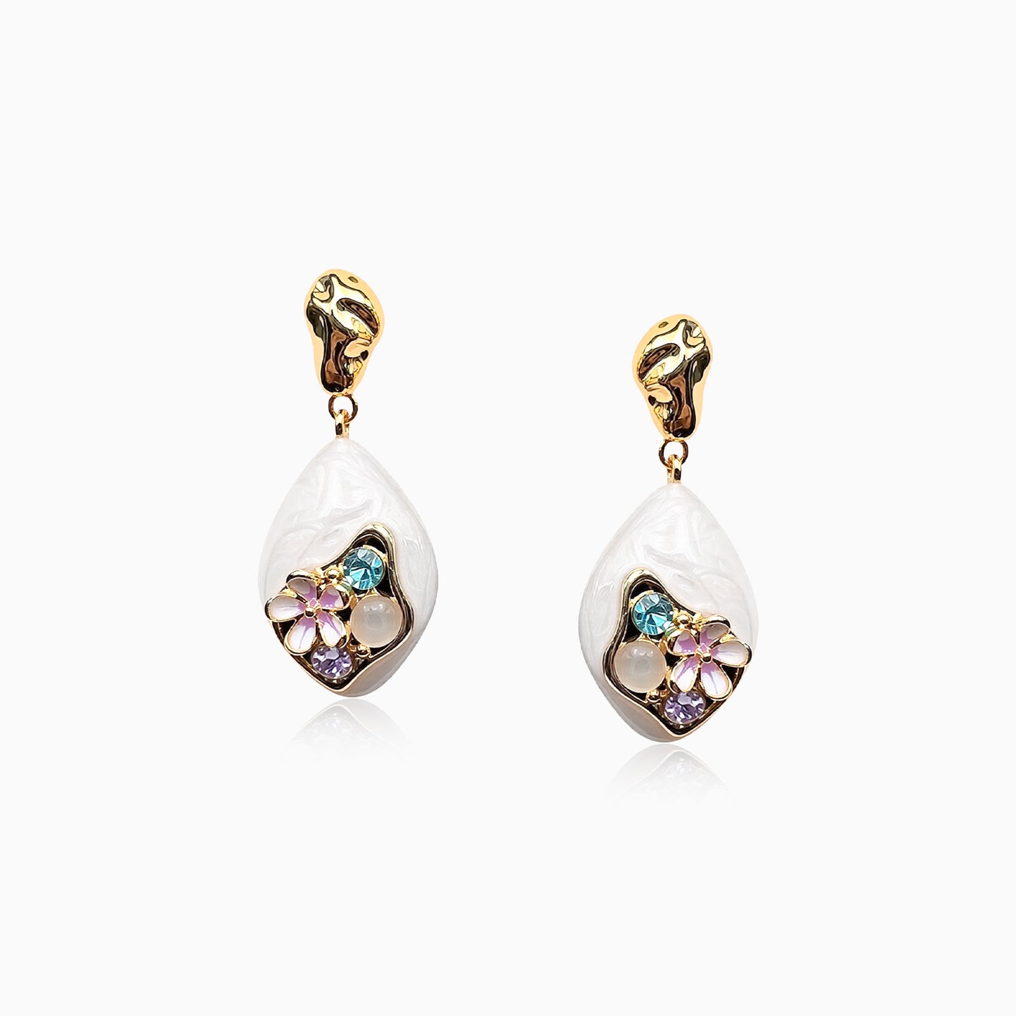 Baroque Floral Teardrop Earrings