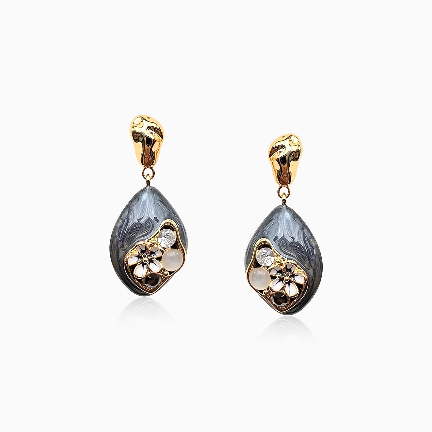 Baroque Floral Teardrop Earrings