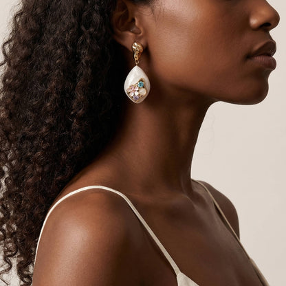Baroque Floral Teardrop Earrings