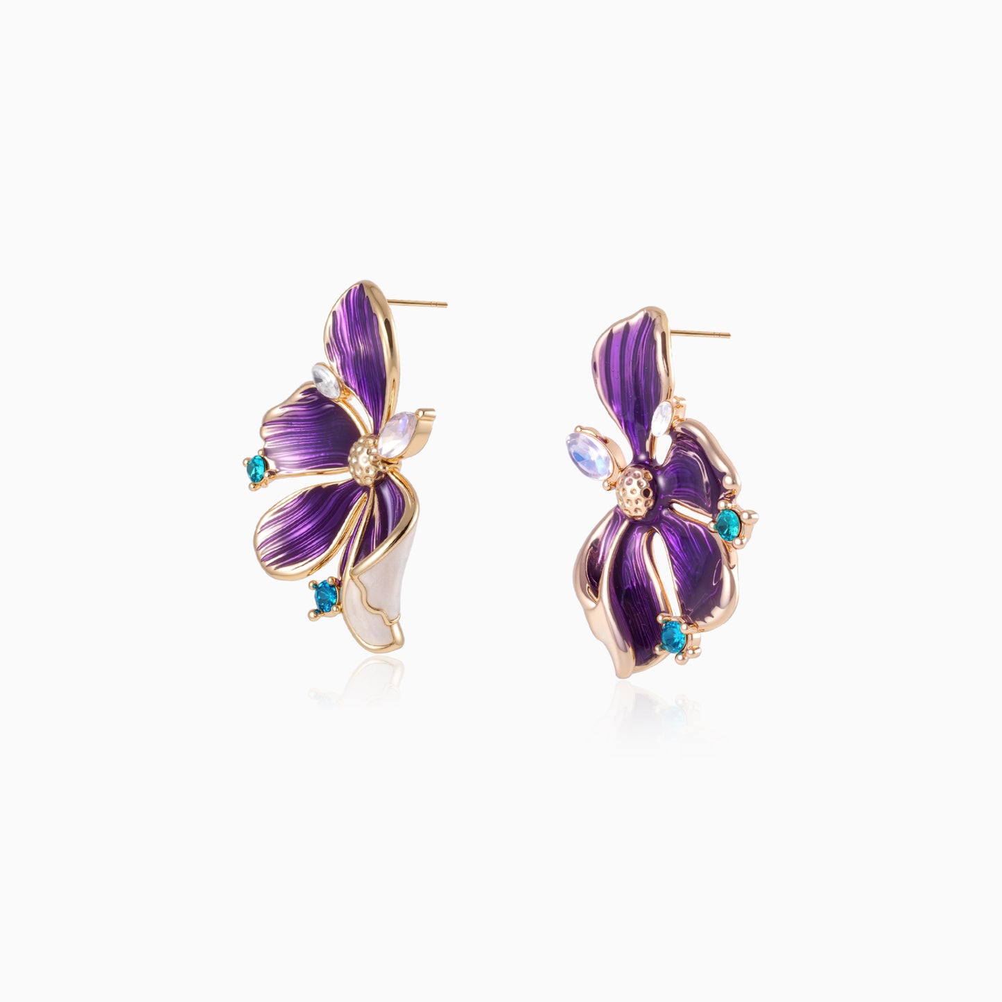 Enamel Fantasy Flower Earrings