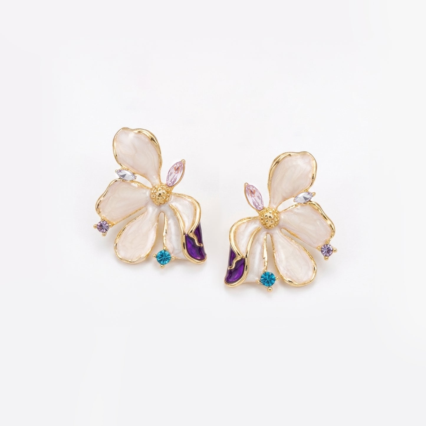 Enamel Fantasy Flower Earrings
