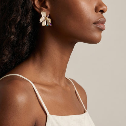 Enamel Fantasy Flower Earrings