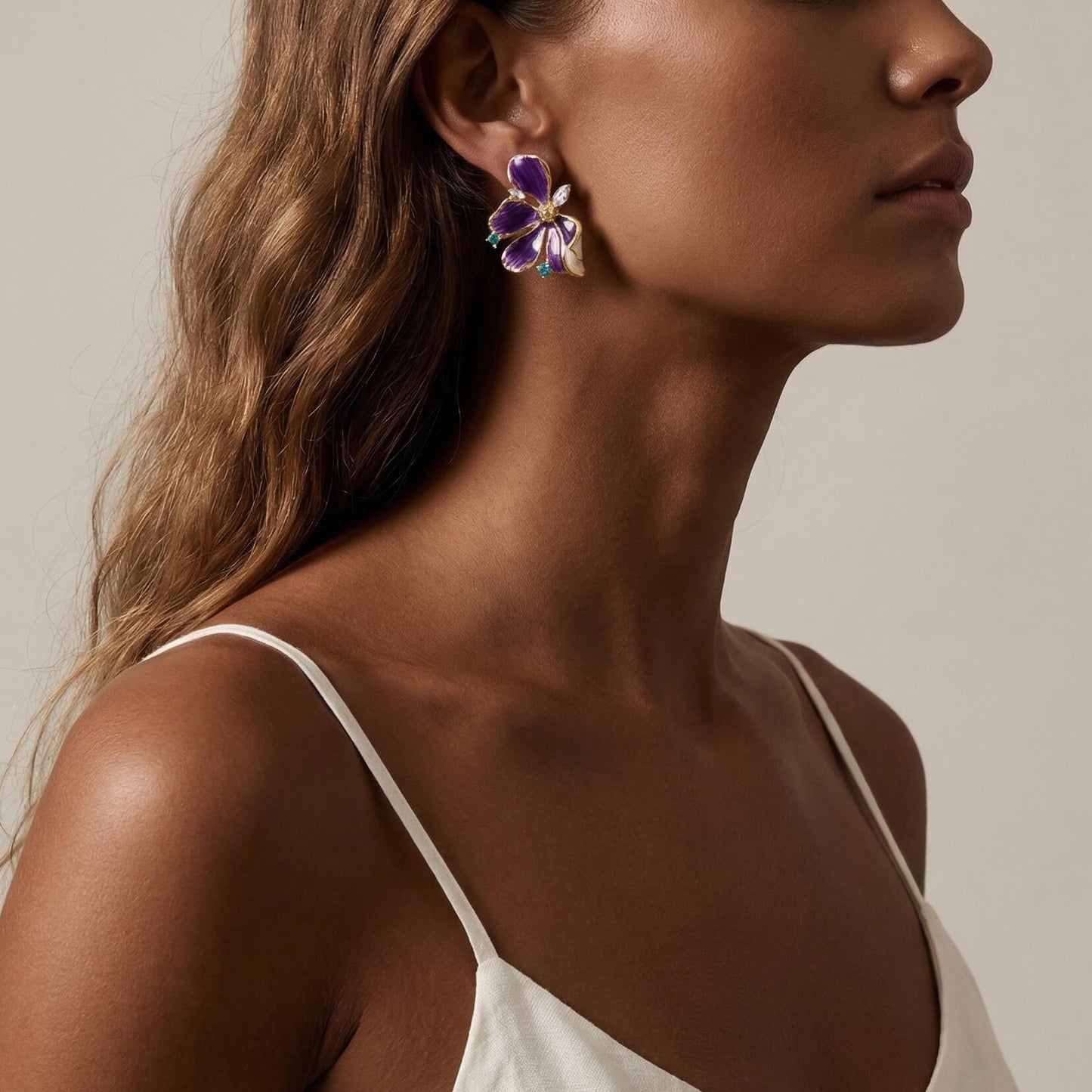 Enamel Fantasy Flower Earrings