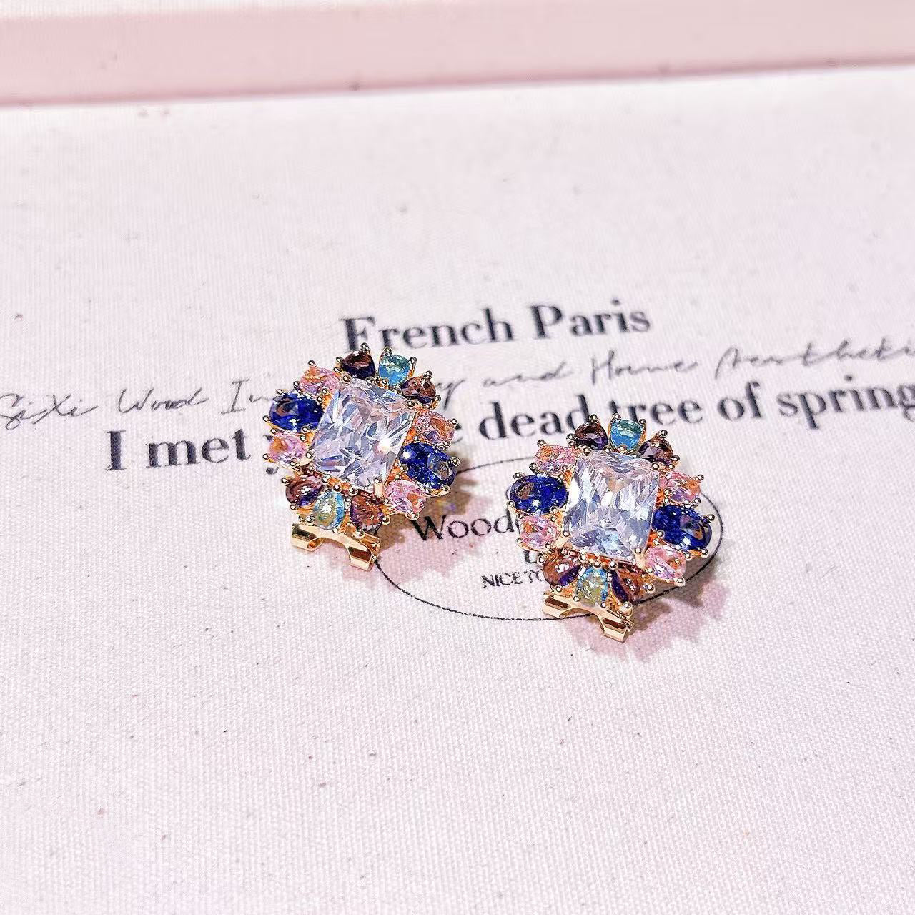 Prism Halo Clip-on Earrings